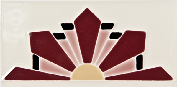 Burgundy/Rose/Blk/Topaz on Ivory Gloss Dawn