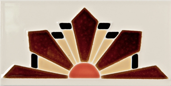 Brown/Topaz/Blk/Orange on Ivory Gloss Dawn