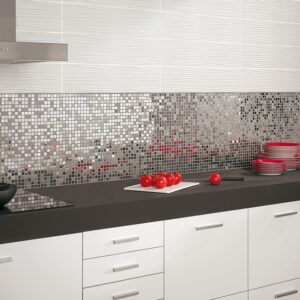 Metallic Silver Metalmatt and Gloss Mix Mosaic