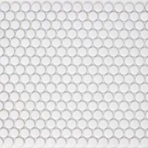 Snowdrift White Matt Penny Round Mosaic