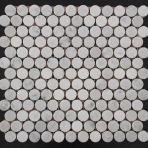 Carrara Honed Marble Pennyround Mosaic Tile