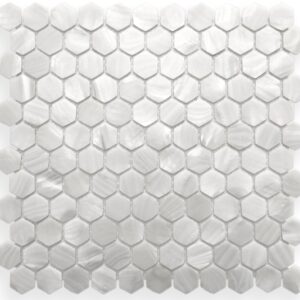 White Gloss Hexagon Concha Mother of Pearl