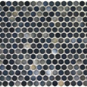 Deep Sea Blue Mix Gloss Penny Round