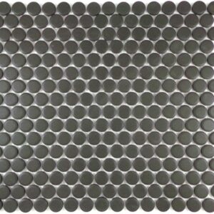 Charcoal Vitrified 19mm Penny Round Mosaic