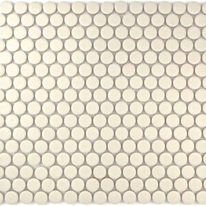 Parchment Vitrified 19mm Penny Round Mosaic