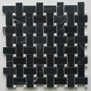 Nero/Carrara Honed Basketweave