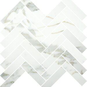Calacutta-gold Gloss Herringbone Elegant