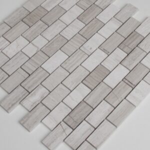 Driftwood Limestone Honed Marble Brick Bond Mosaic