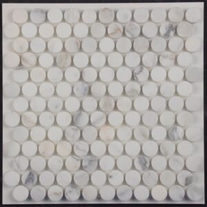 Calacatta Gold Honed Marble Penny Round Mosaic