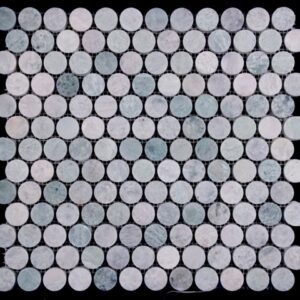 Ming-green Honed Marble Penny Round Mosaic