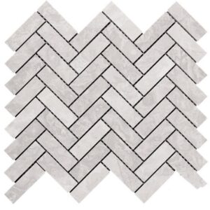 Cross Cut Grey Travertine Honed Herringbone