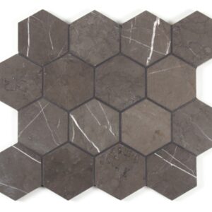 Pietra Grey Honed Hex Marble