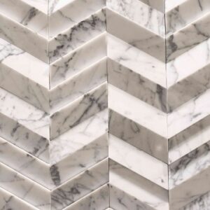 Carrara Vein Polished/Honed Marble Wave Elaborate