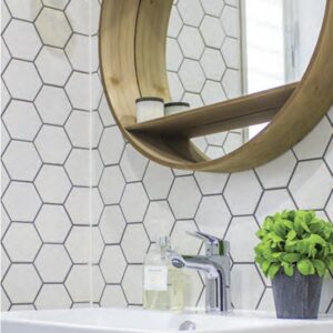 White Deco Gloss Hexagon