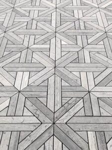 Grey Mix Honed Parquet Marble Mosaic Tile