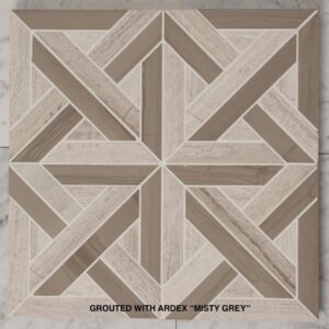 Taupe Mix Honed Parquet Marble Mosaic Tile