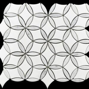 Carrara Mix Honed Flower Marble Mosaic Tile