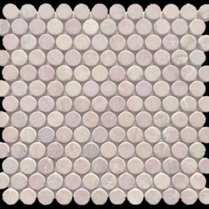 Rosa Pink Tumbled Marble Penny Round Mosaic