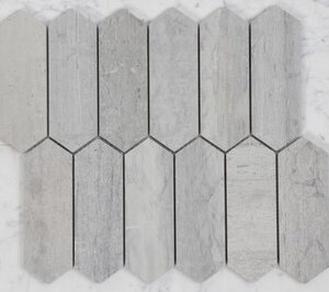 Soft-grey Honed Marble Elongated Hexagon