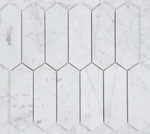 Carrara Honed Marble Elongated Hexagon