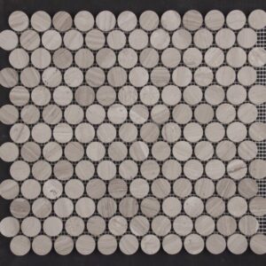 Grey Travertine Honed Marble Pennyround Mosaic Tile