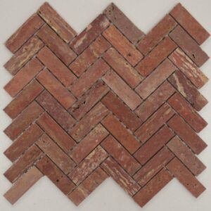 Rosa Honed Marble Herringbone Mosaic Tile