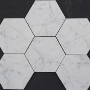 Carrara Honed Marble Hexagonal Mosaic