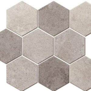Bone Large Matt Hex Cemento