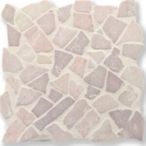 Pink Tumbled Random Marble Mosaic