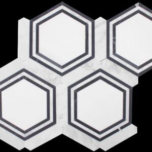 Carrara-nero Honed Hexagon