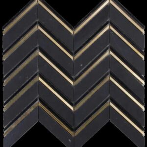 Nero-brass Mix Honed Chevron