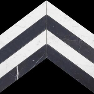 Nero-carrara Mix Honed Chevron