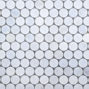 Cielo Cristallo Polished Marble Penny Round Mosaic Tile