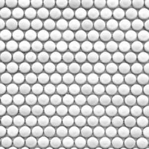 White Mixed Gloss & Matt Penny Round