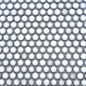 Antique White Framed Gloss Penny Round
