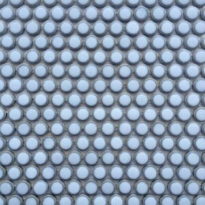 Haze-blue Framed Gloss Penny Round