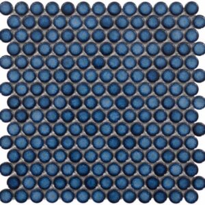 Royal-blue Framed Gloss Penny Round