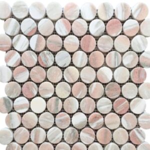 Norwegian Rose Honed Marble Pennyround
