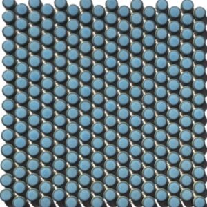 Mid-blue Framed Gloss Penny Round