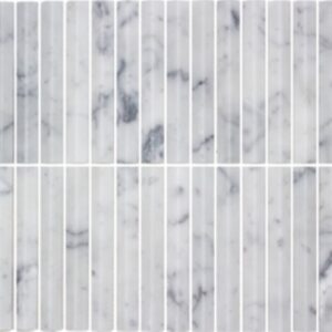 Carrara Honed Summit Stick Finger Marble Mosaic
