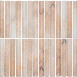 Coral Honed Summit Stick Finger Marble Mosaic