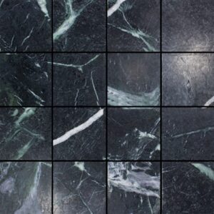 Verde Dark Honed Square Marble Mosaic