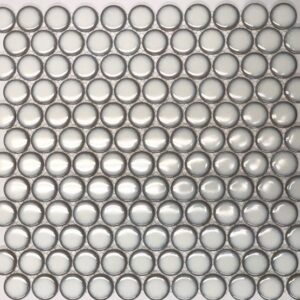 Antique White Framed Gloss Jumbo Penny Round