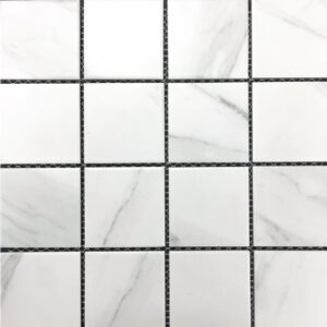 Carrara Look Square Matt Glazed Porcelain Mosaic