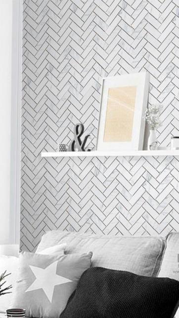 Carrara Look Matt Herringbone Porcelain Mosaic
