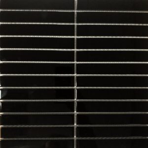 Black Gloss Stacked Finger Mosaic Tile