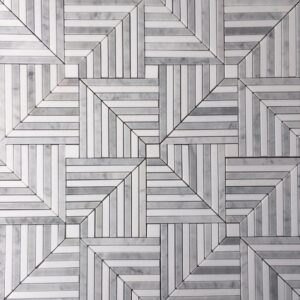 Carrara + Thassos Chicago Honed Marble Mosaic