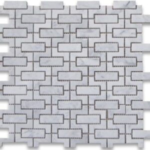 Carrara Honed Marble Jigsaw Mosaic