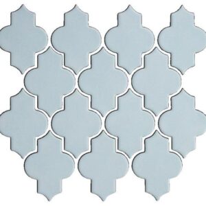Light-blue Matt Lantern Mosaic Tile