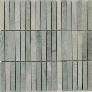 Verdi Cristallo Stack Bond Honed Marble Finger Mosaic Tile